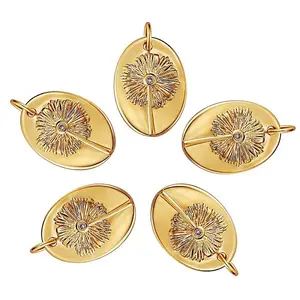 5Pcs Brass Micro Pave Cubic Zirconia Pendants