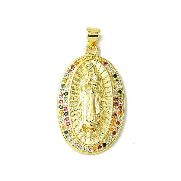 Golden Brass Micro Pave Cubic Zirconia Pendants