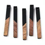 Opaque Resin & Walnut Wood Pendants