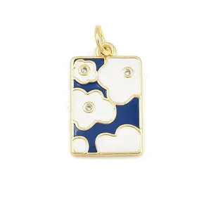 Brass Micro Pave Clear Cubic Zirconia Pendants