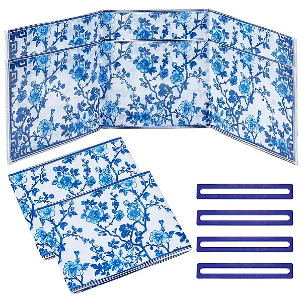 4Pcs Polyester & PVC Mahjong Card Cover