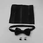 Polyester Pocket Towel Accessories & Bowknot Ties & Iron Cuffinks Sets