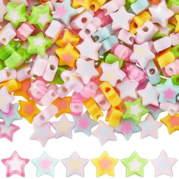 360Pcs 6 Styles Opaque/Transparent Acrylic Bead