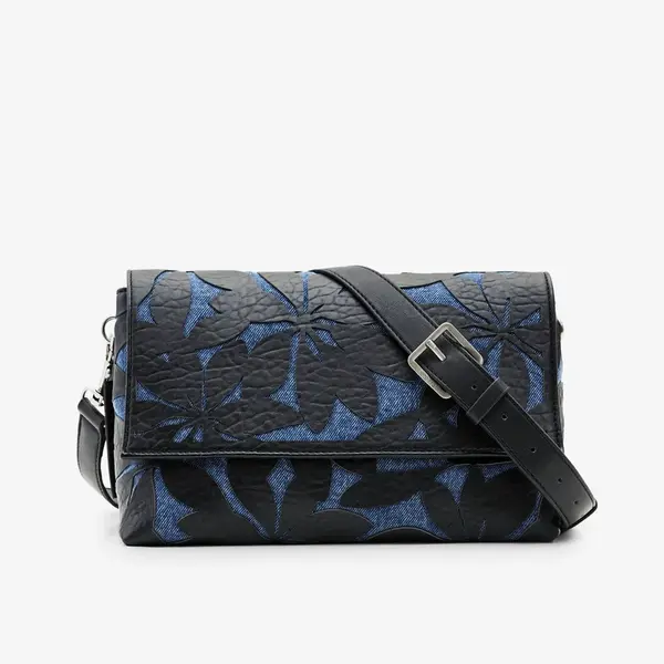 Modro-černá dámská vzorovaná kabelka Desigual Onyx Venecia 2.0 - Dámské