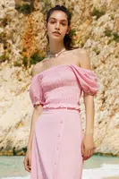 DEFACTO Slim Fit Halenka s čtvercovým límečkem a krátkými rukávy