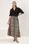 Trendyol Brown Leopard Patterned Woven Skirt