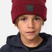 Logopatch Beanie Kids 2-Pack uhlí+bordó