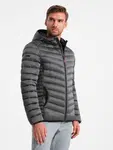 Ombre Lightly insulated quilted men's jacket with satin trim - graphite