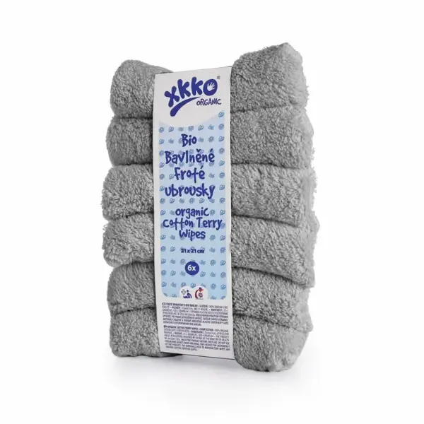 XKKO bavlnené obrúsky Organic, 21x21 - Silver