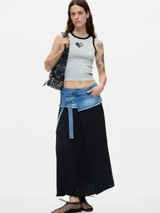Desigual Top  svetlosivá / čierna