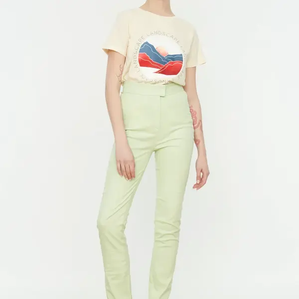 Kalhoty Trendyol - Grün - Slim