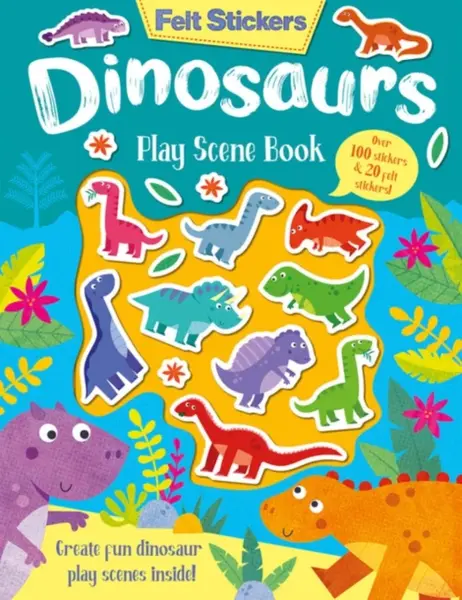 Felt Stickers Dinosaur Play Scene Book - Kit Elliot