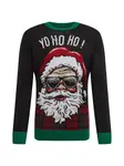Urban Classics Sveter 'HoHoHo'  béžová / zelená / červená / čierna / biela
