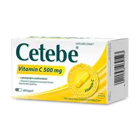 Cetebe Vitamin C 500 mg, vysoká dávka vitaminu C, postupné uvolňování 60 kapslí