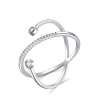 MOISS Originálne strieborný prsteň so zirkónmi R00020 54 mm