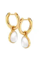 Hot Diamonds Pôvabné kruhové náušnice s diamantmi a perleťou 2v1 Jac Jossa Soul DE671