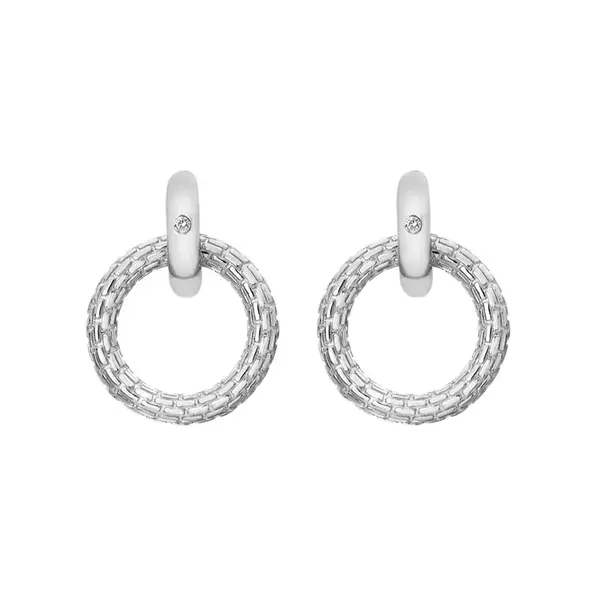 Hot Diamonds Moderné strieborné náušnice s diamantmi Woven DE691