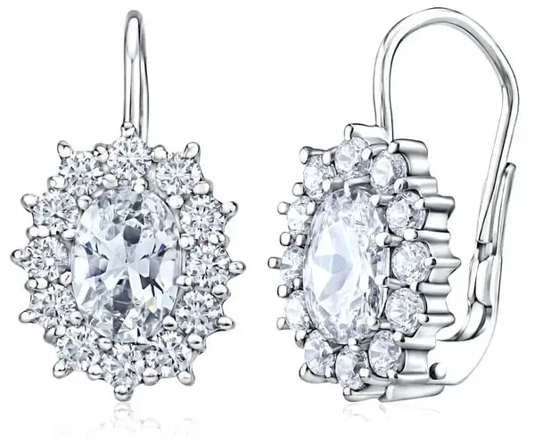 Silvego Strieborné náušnice s čírymi Swarovski ® zirkónmi SILVEGOB31571-SW