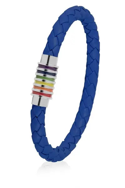 Troli Modrý kožený náramok s magnetickou sponou