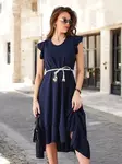 Resti Women's midi dress with ruffles and short sleeves
