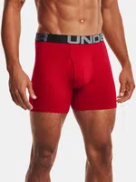 Under Armour Boxerky UA Charged Cotton 6in 3 Pack-RED - Pánské