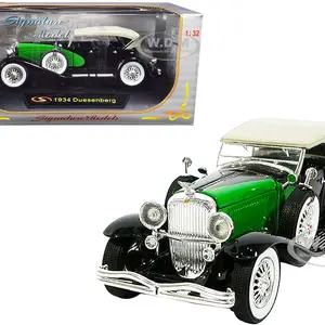 1934 Duesenberg Black and Green 1/32 Diecast Model Car by Signature Models