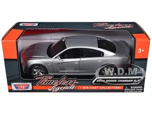 2011 Dodge Charger R/T Hemi Silver "No Sunroof" 1/24 Diecast Model Car by Motormax