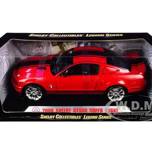 2008 Ford Shelby Mustang GT500 Super Snake Red with Black Stripes "Shelby Collectibles Legend" Series 1/18  Diecast Model Car by Shelby Collectibles