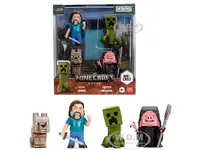 Set of 4 Diecast Figures "A Minecraft Movie" (2025) Movie "Metalfigs" Series Diecast Models by Jada