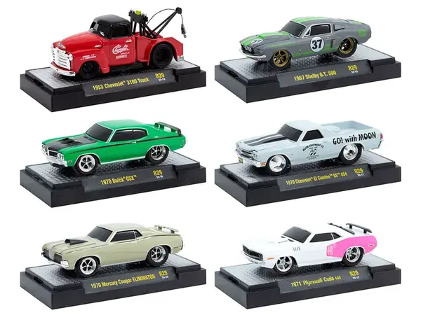 "Ground Pounders" 6 Cars Set Release 29 IN DISPLAY CASES Limited Edition 1/64 Diecast Model Cars by M2 Machines
