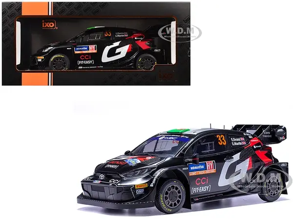 Toyota GR Yaris Rally1 Hybrid 33 Elfyn Evans - Scott Martin 2nd Place "Rally Sweden" (2024) 1/18 Diecast Model Car by IXO Models