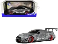 2020 Nissan GT-R (R35) RHD (Right Hand Drive) with Liberty Walk 2.0 Body Kit Dark Silver "Catalogue Design" 1/18 Diecast Model Car by Solido