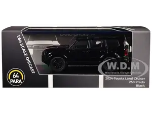 2024 Toyota Land Cruiser 250 Prado Black 1/64 Diecast Model Car by Paragon Models