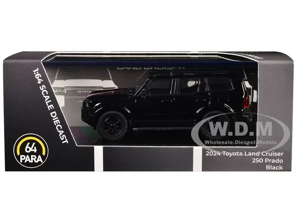 2024 Toyota Land Cruiser 250 Prado Black 1/64 Diecast Model Car by Paragon Models