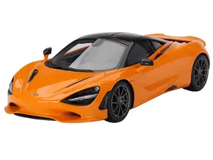 McLaren 750S McLaren Orange with Black Top 1/18 Model Car by Top Speed