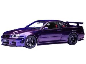 Nissan Nismo R34 GT-R Z-TUNE RHD (Right Hand Drive) Midnight Purple III Metallic 1/18 Model Car by Autoart