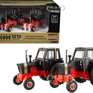 Case 970 Agri King Tractor Black and Case 1070 Agri King Tractor Black Set of 2 pieces "Case Agriculture - Prestige Collection" 1/64 Diecast Model by