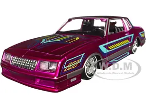 1986 Chevrolet Monte Carlo SS Lowrider Pink Metallic with Graphics "Lowriders" Series 1/24 Diecast Model Car by Maisto