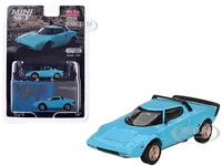 Lancia Stratos HF Stradale Azzuro Chiaro Blue Limited Edition to 1800 pieces Worldwide 1/64 Diecast Model Car by Mini GT