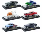 "Auto-Thentics" 6 piece Set Release 96 IN DISPLAY CASES Limited Edition 1/64 Diecast Model Cars by M2 Machines