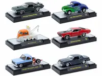 "Auto-Thentics" 6 piece Set Release 96 IN DISPLAY CASES Limited Edition 1/64 Diecast Model Cars by M2 Machines