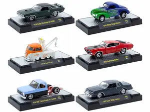 "Auto-Thentics" 6 piece Set Release 96 IN DISPLAY CASES Limited Edition 1/64 Diecast Model Cars by M2 Machines