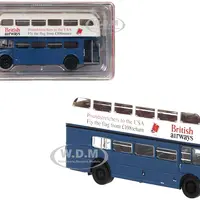 1970 AEC Routemaster Doubledecker Bus Blue and White "British Airways" 1/87 (HO) Scale Model Car by Brekina