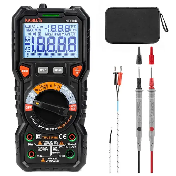 KAIWEETS HT118E Digital Multimeter - TRMS 20000 Counts 2.7" LED Display AC/DC Auto-Ranging