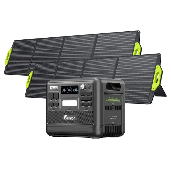 FOSSiBOT F2400 Portable Power Station + 2 x SP200 Solar Panel