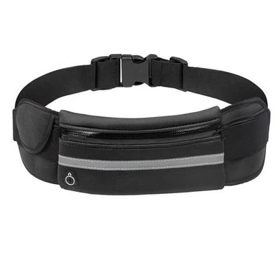 Outdoor Sports Waterproof Fanny Pack Running Belt Bag Waist Bag - Black