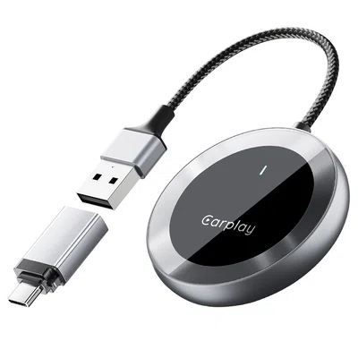 DriFox A20 Wired to Wireless Carplay Adapter Plug & Play Auto-Connect 5.8GHz Fast Data Transmission Voice Assistant