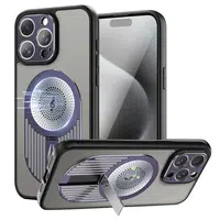 Magnetic Phone Case for iPhone 16 Pro Max Shockproof Bracket Aromatherapy & Heat-Dissipating Purple