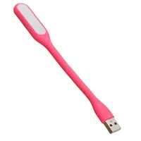 Portable USB LED Reading Light with Flexible Arm Mini Night Lamp for Laptop Desktop - Pink