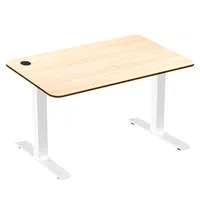 ACGAM JSZ-3 Height-Adjustable Standing Desk Frame White+40*60*1.8 CM MDF Table Top Wood